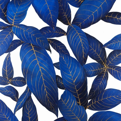 Abstract Modern Blue Leaves