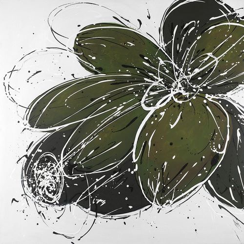 Flower with Paint Splash Outlines