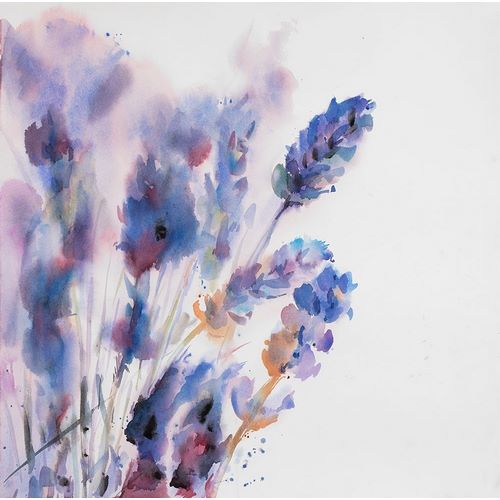 Watercolor Lavender Flowers with Blur Effect