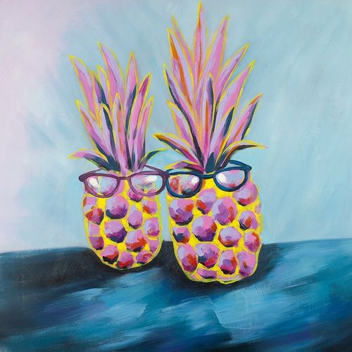 FUNNY PINEAPPLES WITH SUNGLASSES
