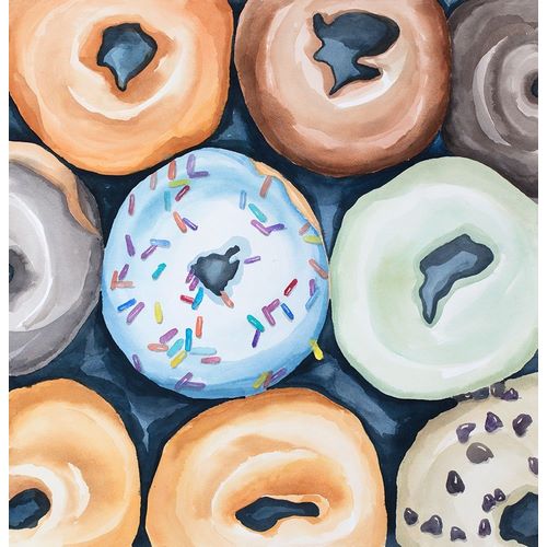 Watercolor Doughtnuts with Icing