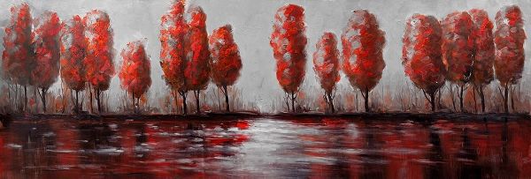 RED TREES BY THE LAKE