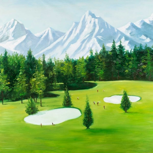 Golf Course with Mountains View