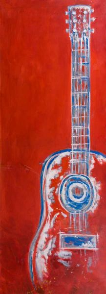 Modern Red Abstract Guitar