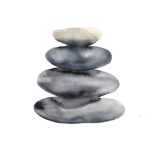 Watercolor Stacked Rocks