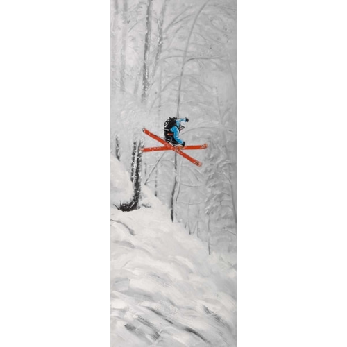 Man Skiing in Steep Offpiste Terrain