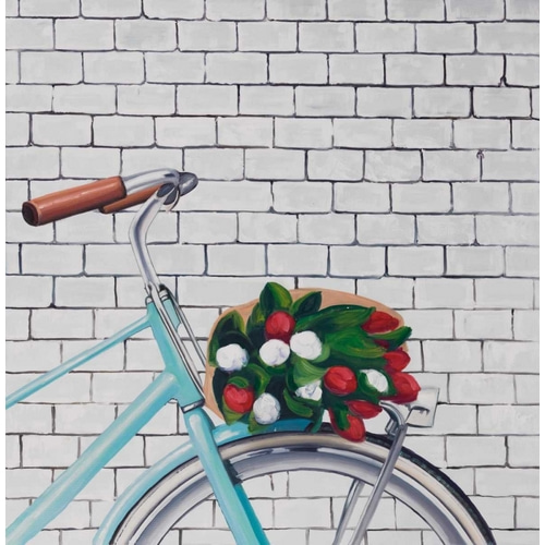 Bicycle with a Bouquet of Tulips