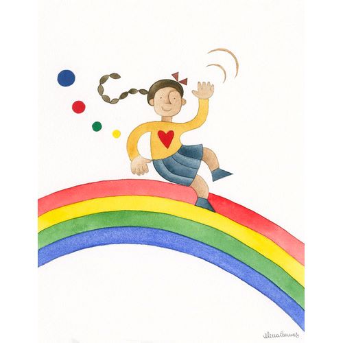 Cannas, Elena 작가의 Long Bow Girl Gliding over the rainbow 작품