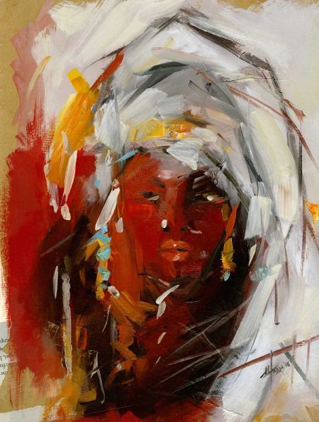 Ethnic Woman with white turban