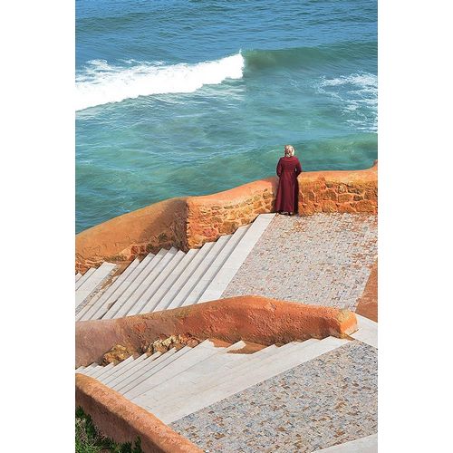 Woman, Stairs, and Sea