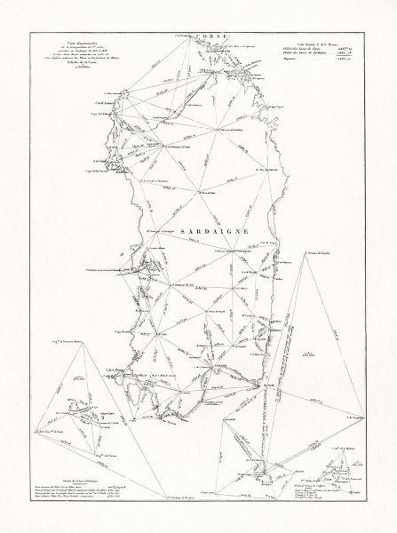 Navigation Map Sardinia Island Mediterranean