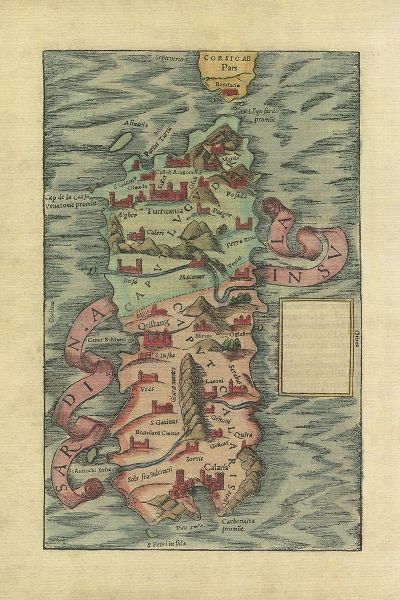 Anonymous 작가의 Ancient Map of Sardinia Island 작품