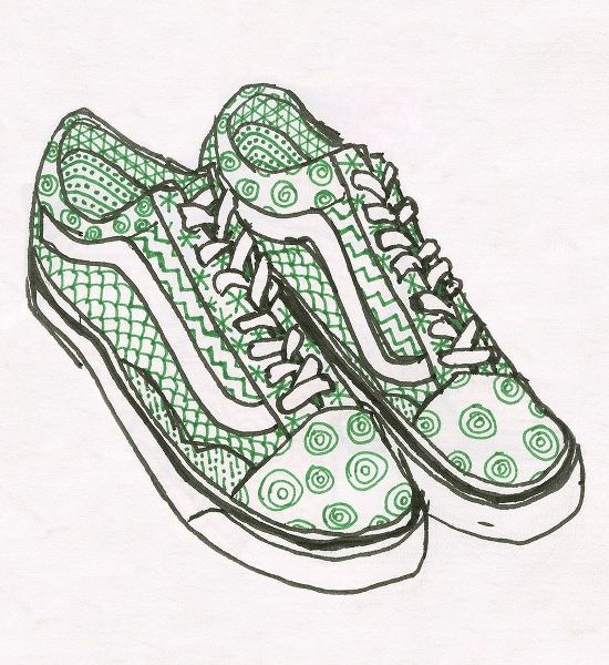 Green Decorated Sneakers Shoes