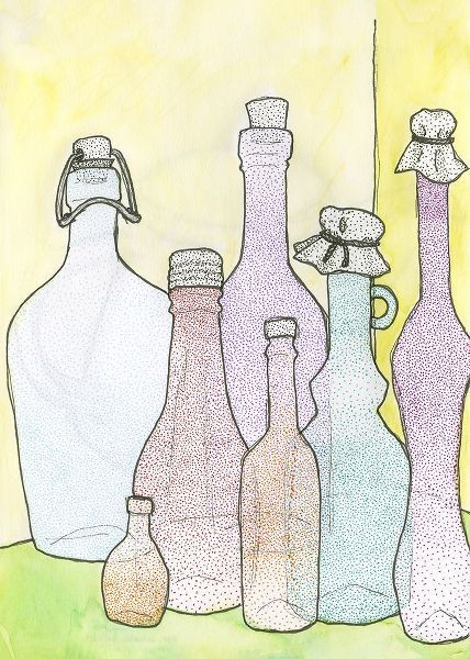 Multicoloured Glass Bottles