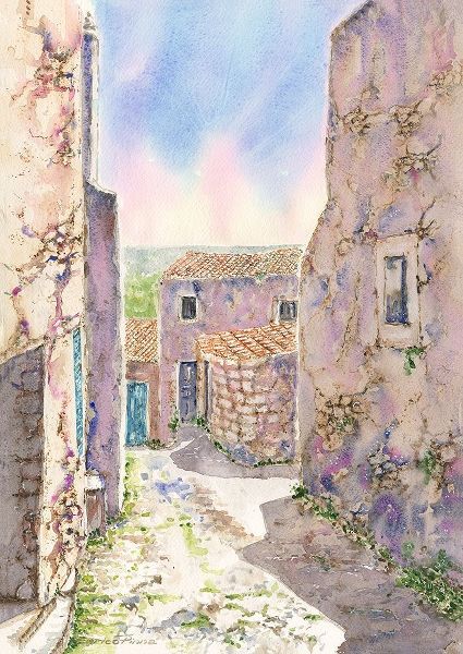 Old-Village-houses-watercolor