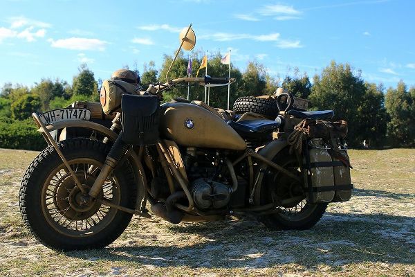 Vintage combat gear motorcycle