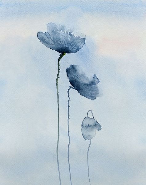 Poppies in blue