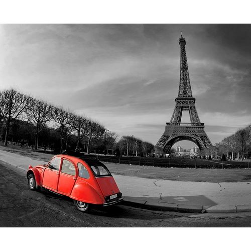 Red in Motion by the Eiffel Tower
