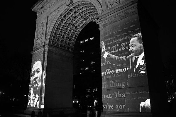 Martin Luther King Jr Projection on the Washington Square Arch NYC