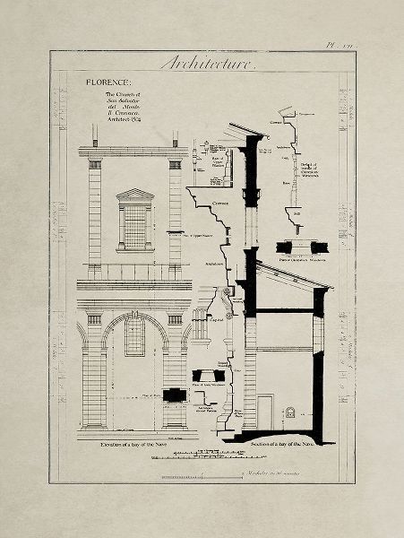 Italian Renaissance Architectural Section Chart III.