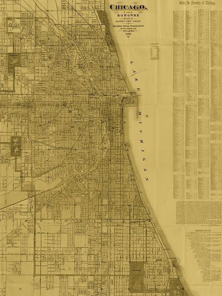 Antique Map of Chicago (neutral)