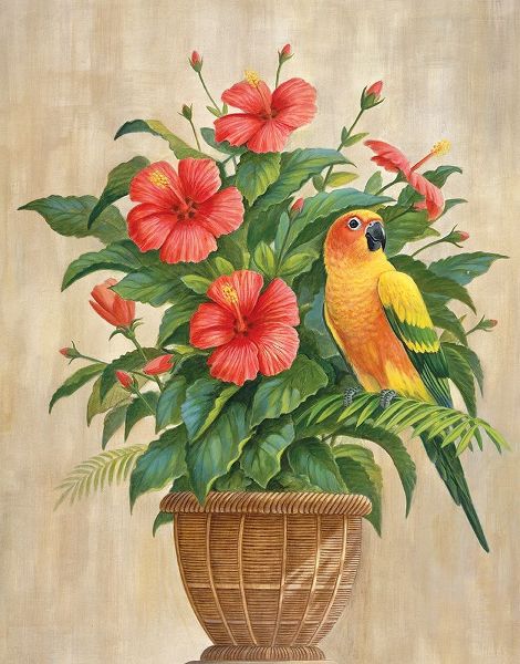 Parrot and Hibiscus