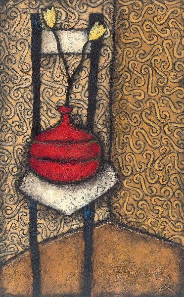 Red Vase on Chair