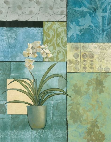 Aqua Blue Orchid Collage