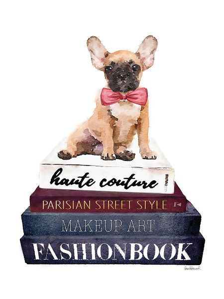 Book Stack Frenchie