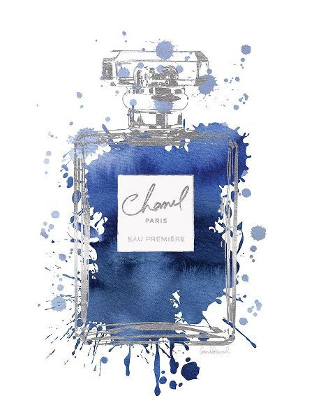 Silver Inky Perfume in Navy