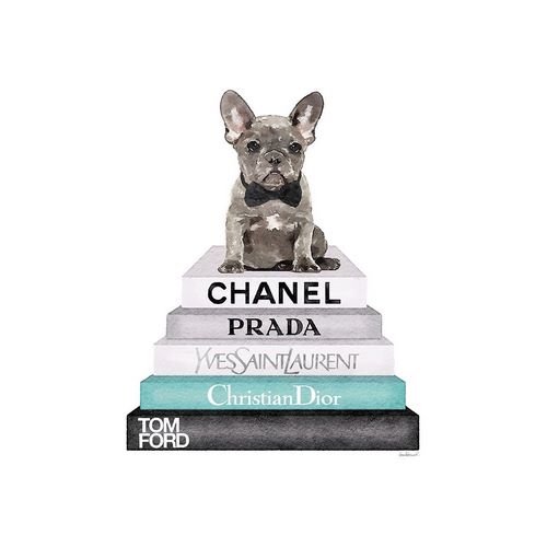 Teal Frenchie Bookstack