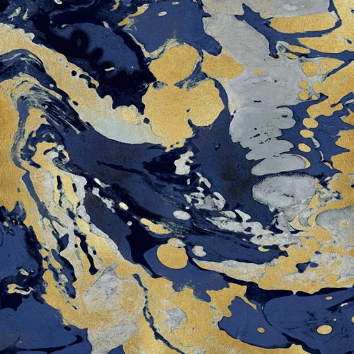 Marbleized in Gold and Blue II