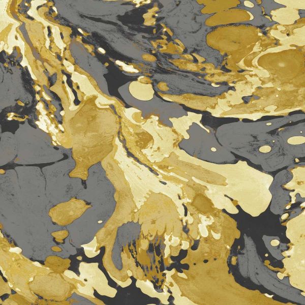 Marbleized in Gold and Grey I