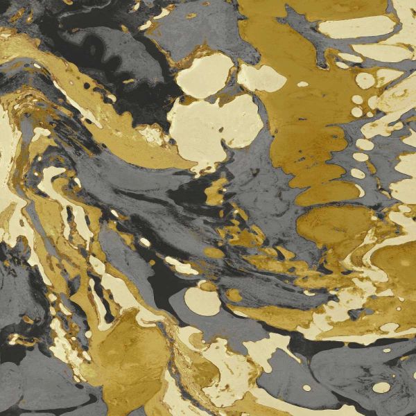 Marbleized in Gold and Grey II