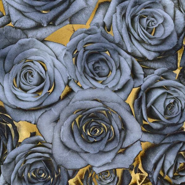 Roses - Blue on Gold