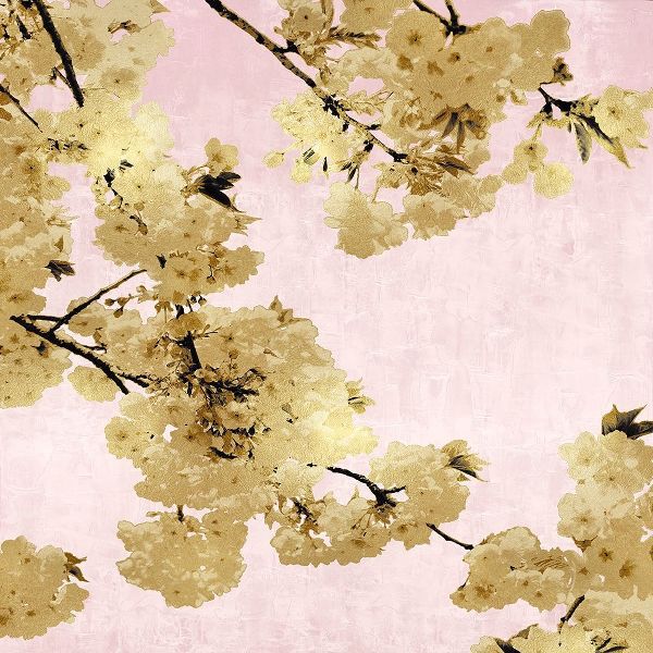 Gold Blossoms on Pink III