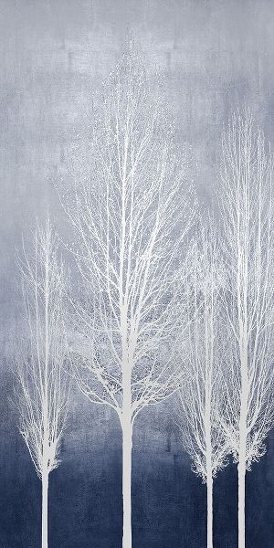 White Trees on Blue Panel II