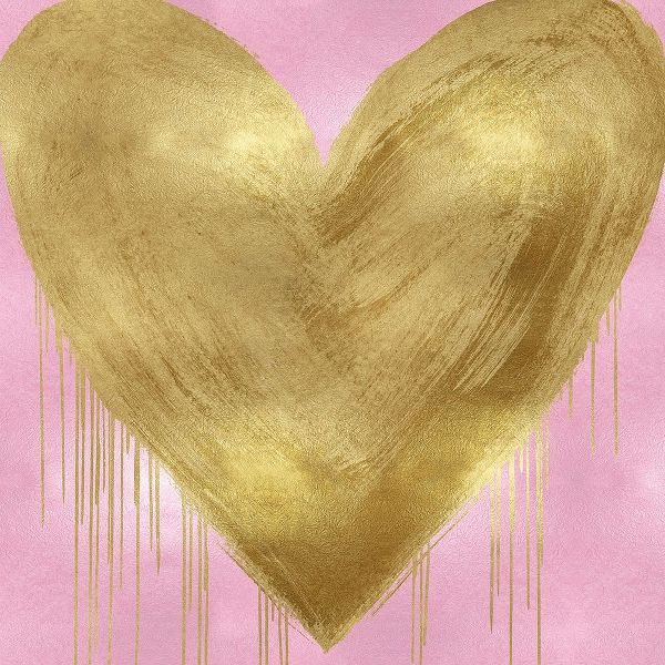 Big Hearted Gold on Pink