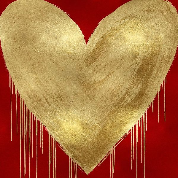 Big Hearted Gold on Red