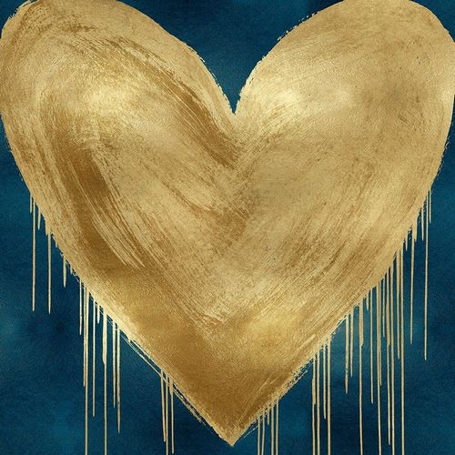 Big Hearted Gold on Teal