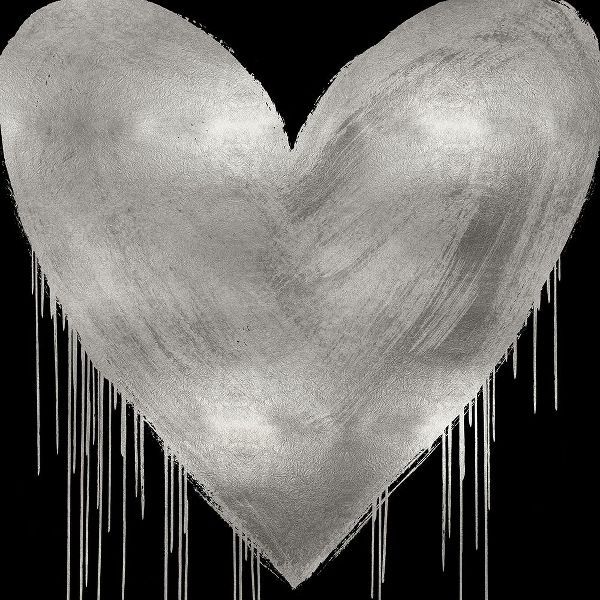 Big Hearted Silver on Black