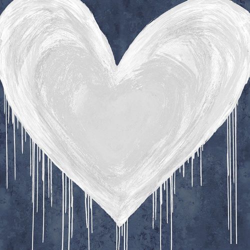 Big Hearted White on Blue