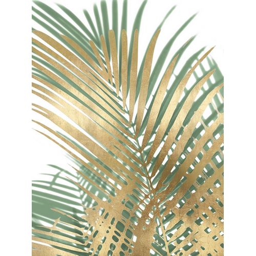 Palm Shadows Gold on Green I