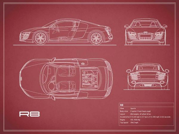 Audi R8 V10-Maroon