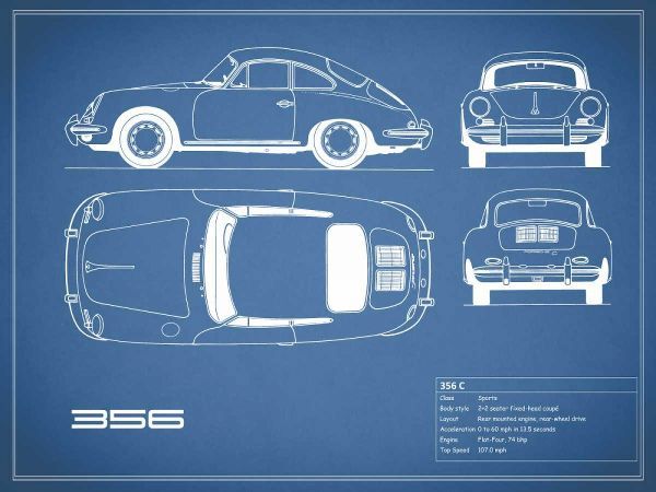 Porsche 356C-Blue