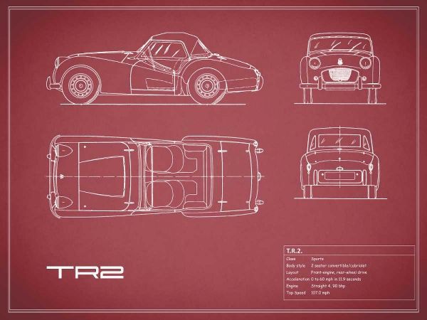 Triumph TR2-Maroon