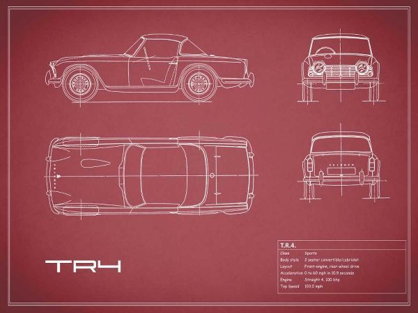 Triumph TR4-Maroon