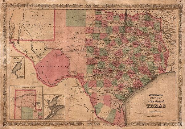 1866 Johnson Map of Texas