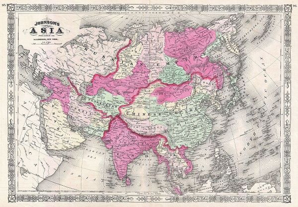 1867 Johnson Map of Asia