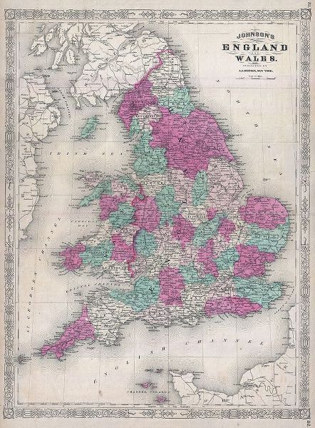 1867 Johnson Map of England and Wales